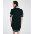 Número personalizado de algodón impresa caliente al por mayor negro moda verano mujer camiseta